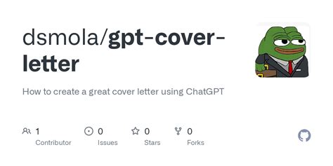 GitHub - dsmola/gpt-cover-letter: How to create a great cover letter ...