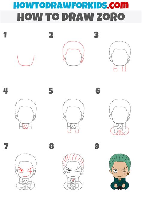 How to Draw Zoro - Easy Drawing Tutorial For Kids