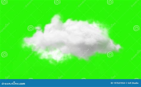 4k Isolated Cloud on Transparent Background Loop. Green Screen ...