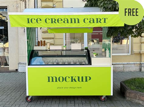 Free Ice Cream Cart Mockup by Country4k on Dribbble