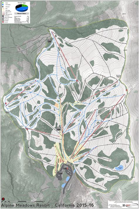 Alpine Meadows Resort (published in 2016) at Alpine Meadows Ski Area ...