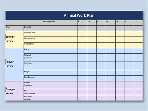 EXCEL of Annual Work Plan.xlsx | WPS Free Templates