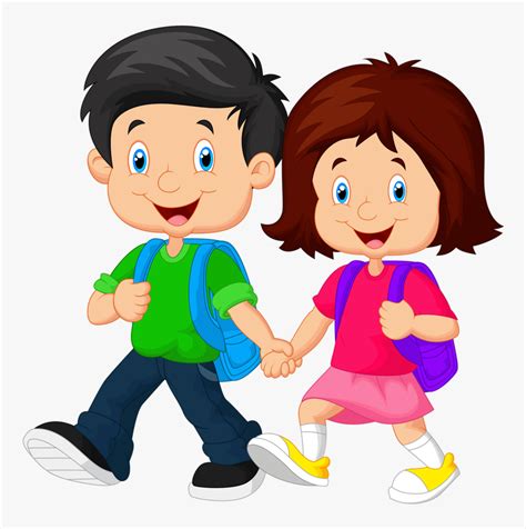 Clipart Child School Student - Walking School Boy Cartoon, HD Png ...