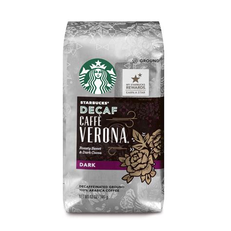 Starbucks Decaf Caffe Verona Dark Roast Ground Coffee 12-Ounce Bag ...