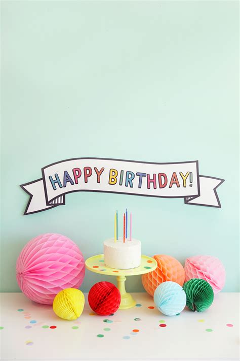 Happy Birthday Cake Banner Printable - Kids Birthday Party