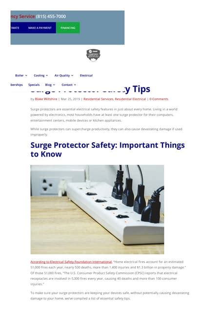 Surge protector safety tips | PDF