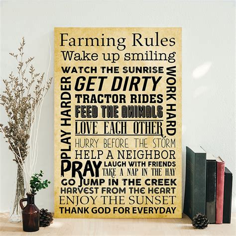 Farming Farming Rules Farmer Poster - TeeUni