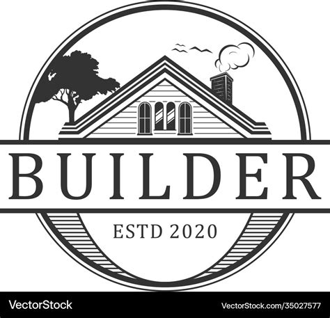 Home builder logo vintage design Royalty Free Vector Image