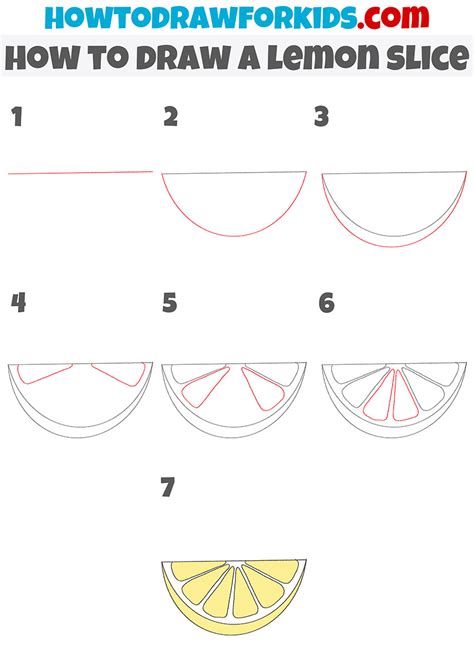 How to Draw a Lemon Slice - Easy Drawing Tutorial For Kids