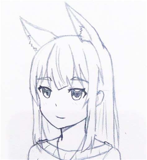 Practice drawing Fox girl : r/AnimeSketch