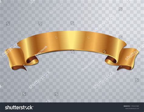 Realistic Gold Vector Ribbon Banner Stitch Stock Vector (Royalty Free ...