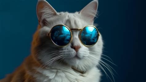 Premium Photo | Funny cat with sunglasses isolated Generative ai