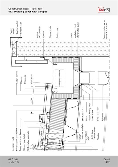 Parapet Wall Gutter Detail