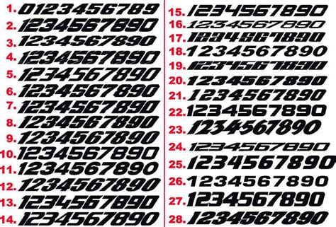 Free Race Car Number Fonts Vector / Vector Number Pack 9 | Racing ...