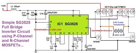 SG3525 Full Bridge Inverter Circuit - Homemade Circuit Projects