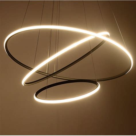 China Modern Circular LED Chandelier Adjustable Hanging Light Three ...