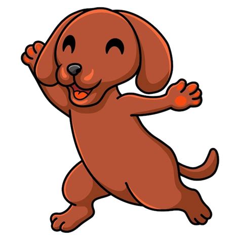 Premium Vector Cute Dachshund Dog Cartoon Walking