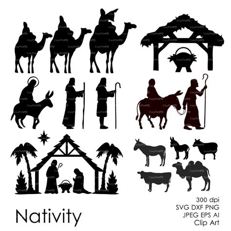 Bethlehem Nativity scene Nativity of Jesus Silhouette - Silhouette png ...