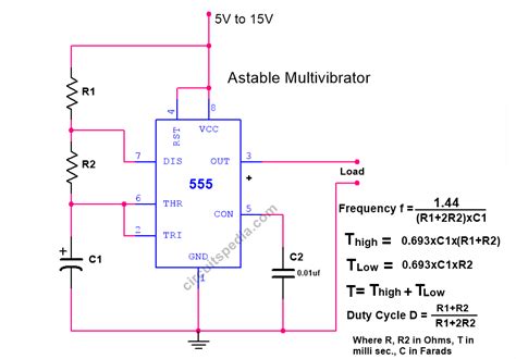 555 Timer Astable Circuit Diagram