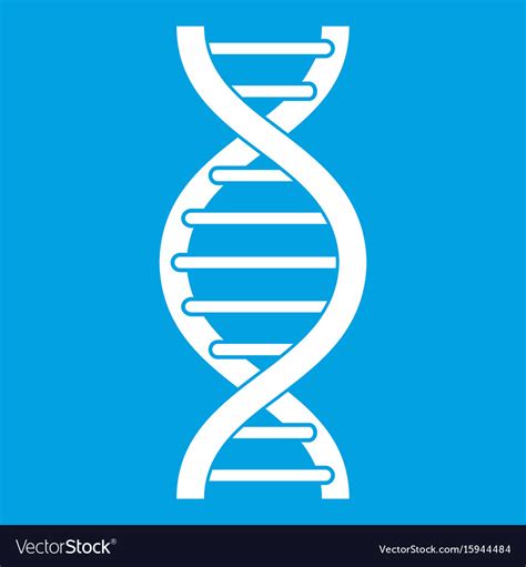 Dna spiral icon white Royalty Free Vector Image