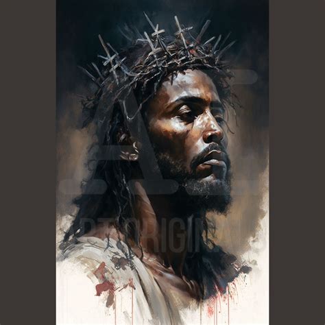 African American Black Jesus Portrait PRINTABLE Wall Art - Etsy