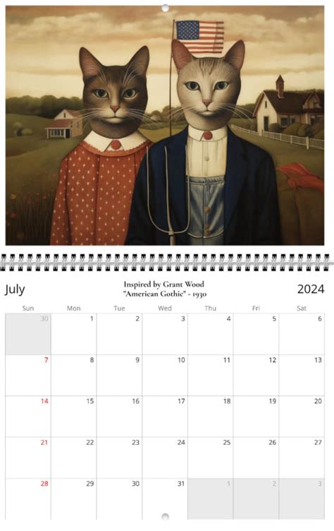 2024 Cat Art Calendar: Funny Iconic Masterpieces Wall Calendar - Etsy