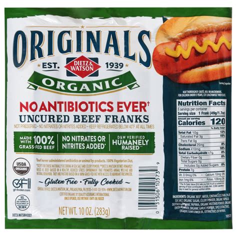 Save on Dietz & Watson Originals Uncured Beef Franks Organic - 6 ct ...