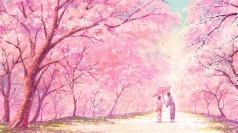 Pink Anime Landscape Wallpapers - Wallpaper Cave