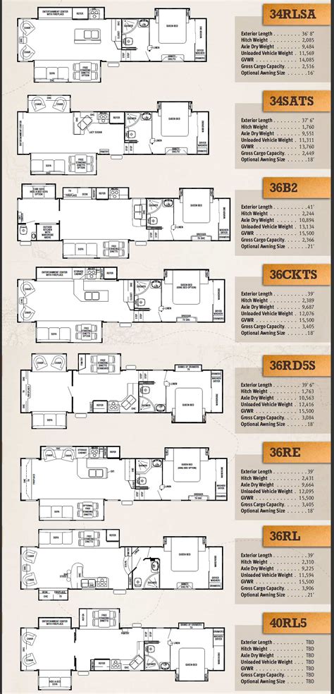 Forest River XLR toy hauler fifth wheel floorplans