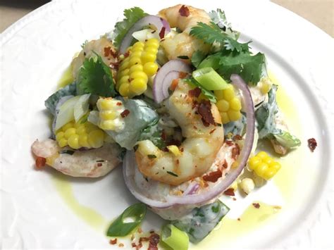 Prawn Salad with Creamy Dressing and Herbs