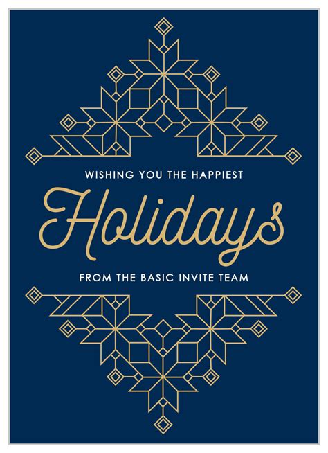 Geometric Deco Corporate Holiday Cards by Basic Invite