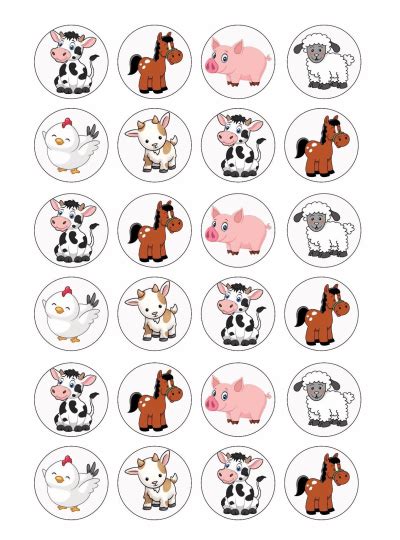 Baby Farm Animals Edible Cupcake Toppers - VIParty.com.au