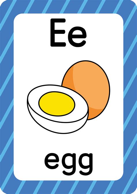 Egg vector isolated on white background letter E flashcard Egg cartoon ...