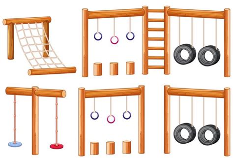 Conjunto de juegos infantiles de madera. 419640 Vector en Vecteezy