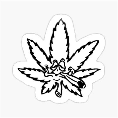 "weed plant smoking a joint" Sticker for Sale by LYNNEAPUGH | Redbubble