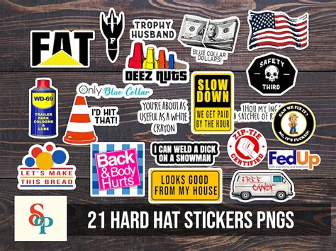 SUPER FUNNY Hard Hat Stickers Png Toolbox Decals, Hardhat Sticker Png ...