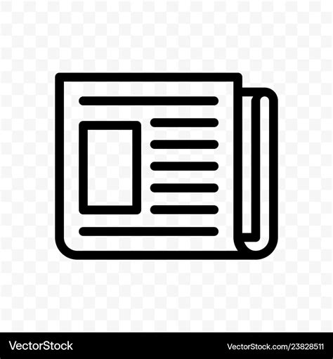 Newspaper line web newsletter or news app icon Vector Image