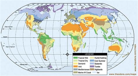 Map Of The World With Climate Zones