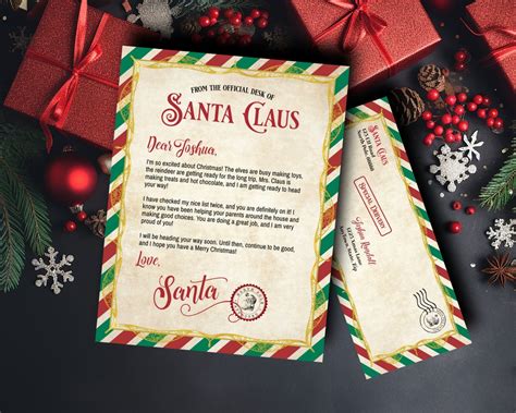 Letter From Santa Template, Printable Santa Letter That You Customize ...