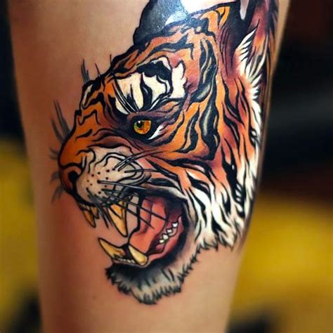 Amazing Tiger Face Tattoo Idea