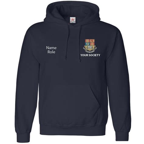 Personalised Classic Uni Hoodie with left breast embroidery and custom ...