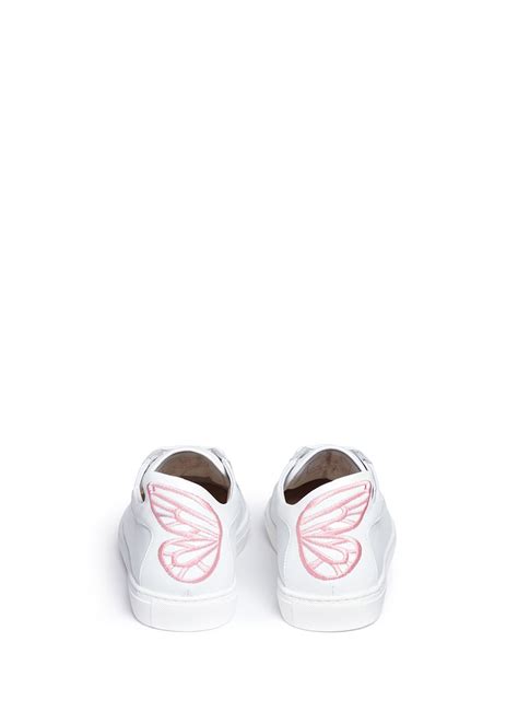 SOPHIA WEBSTER Bibi Butterfly Wing Leather Sneakers, White/Gold | ModeSens