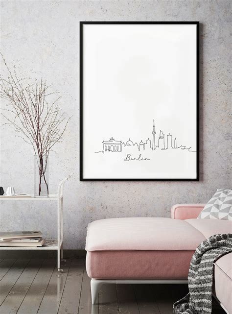 Berlin Skyline Wall Art Print Poster Berlin Cityscape New - Etsy