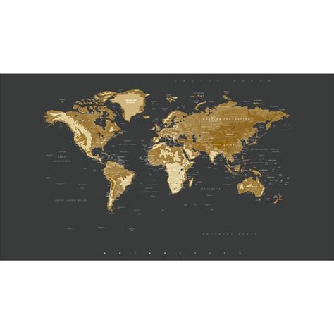 World Map Wallpaper Black and Gold - Etsy