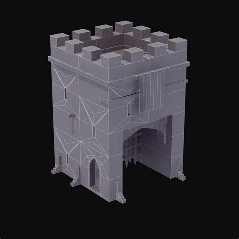 3d medieval castle gatehouse model