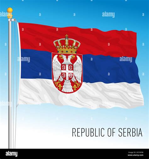 Serbia official national flag, european country, vector illustration ...