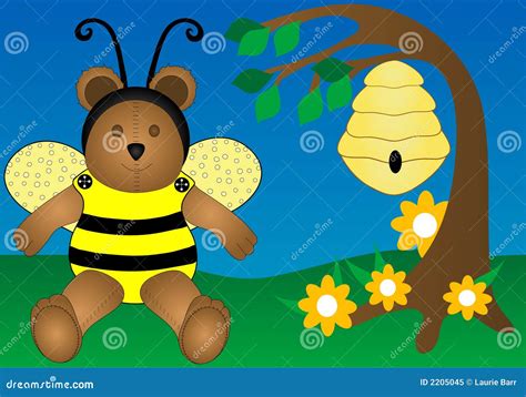 Honey Bee Bear stock illustration. Image of fiction, cute - 2205045