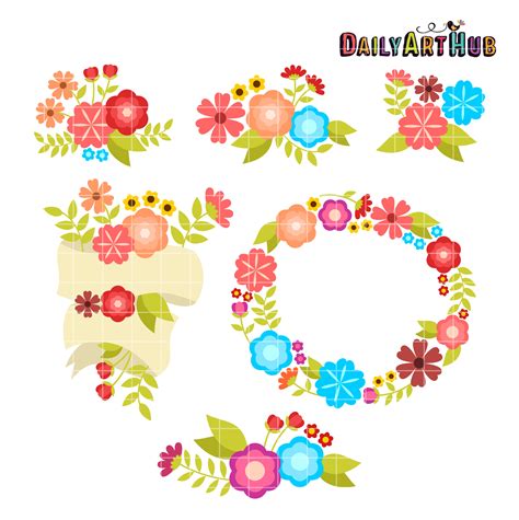 Cute Florals Clip Art Set – Daily Art Hub – Free Clip Art Everyday