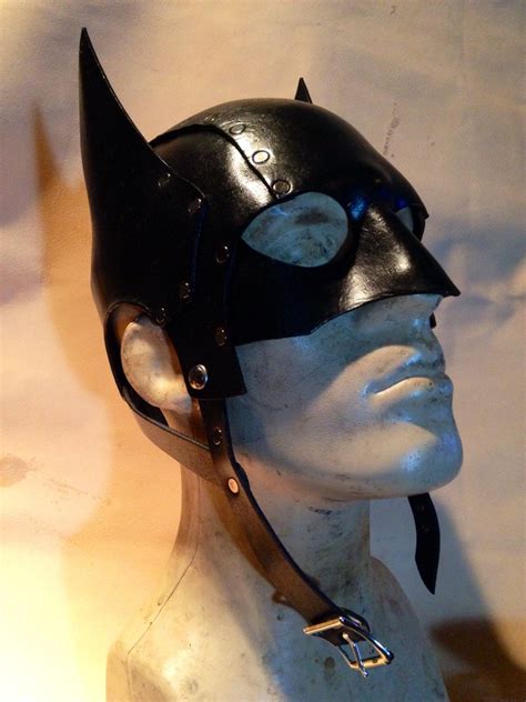 Black Leather batman cowl. Mask. Helmet. Steambat - steampunk style ...