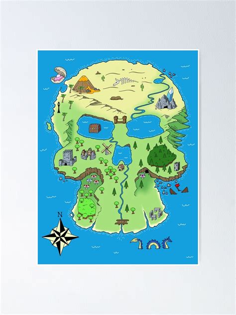 "Skull Island Map" Poster for Sale by Rennis05 | Redbubble